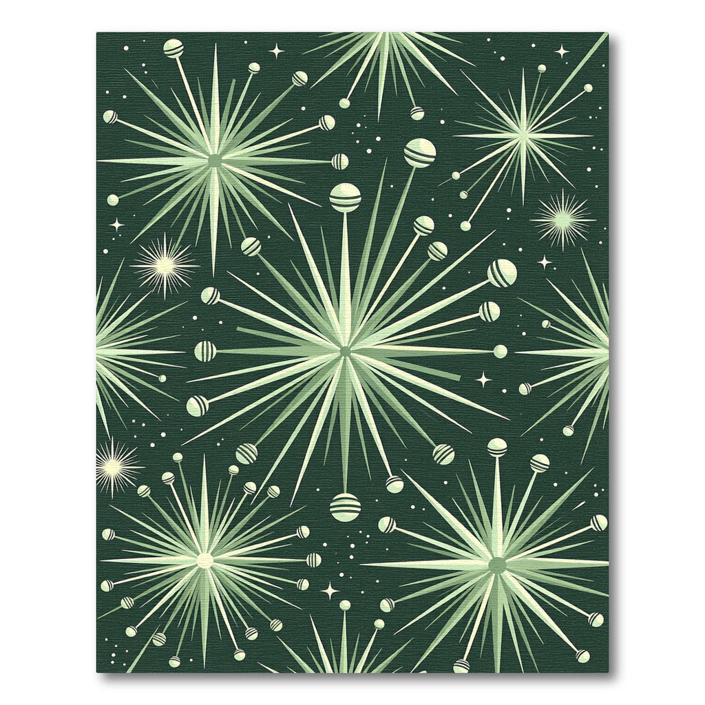 Green Whimsical Starburst Burst Rug