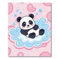 Cute Panda Cloud Whimsical Pink Rug