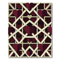 Crimson Heart Lattice Overlay Rug