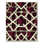 Crimson Heart Lattice Overlay Rug