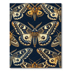 Whimsical Golden Butterfly Dark Navy Wallpaper Rug