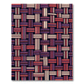 Woven Coral Berry Geometric Lattice Rug