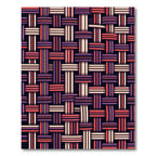 Woven Coral Berry Geometric Lattice Rug