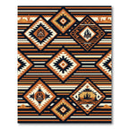 Southwest Earthy Tone Striped Diamond Rug