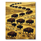 Golden Bison Herd Native Art Rug