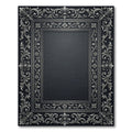 Ornate Silver Floral Scrollwork Border Rug