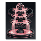 Elegant Black and Pink Tiered Fountain Rug