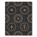 Black Golden Medallion Circular Brocade Rug