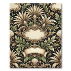 Elegant Gold Green Acanthus Scroll Rug
