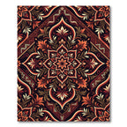 Floral Sunset Ornate Botanical Medallion Rug