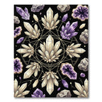 Sacred Geometry Amethyst Crystal Grid Rug