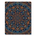 Abstract Orange Blue Geometric Mandala Rug