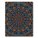 Abstract Orange Blue Geometric Mandala Rug