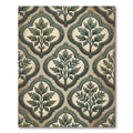Sage Green Filigree Botanical Quatrefoil Rug