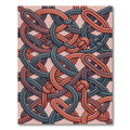 Geometric Interwoven Copper and Slate Knot Rug