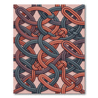 Geometric Interwoven Copper and Slate Knot Rug