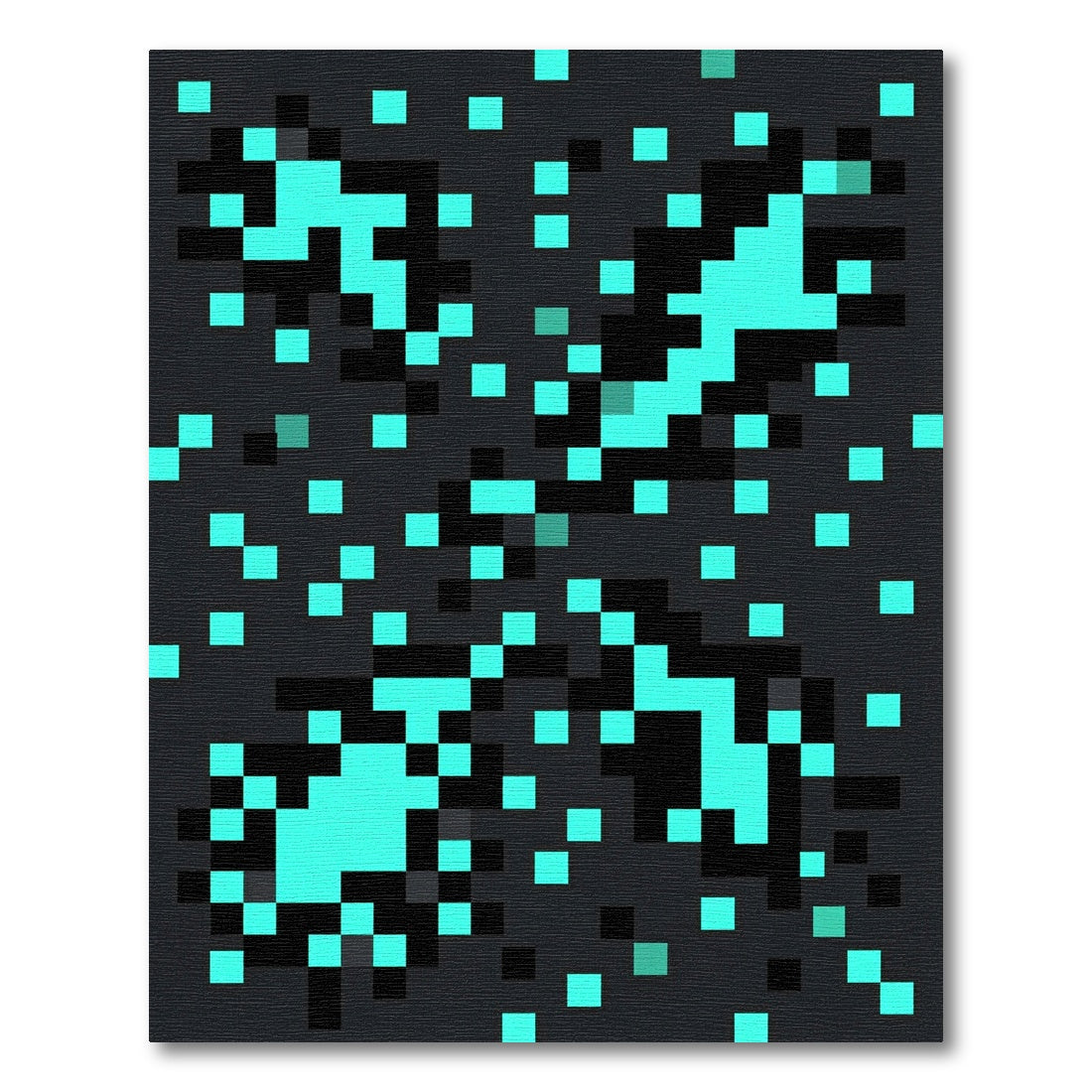 Cyan Pixelated Electric Storm Abstract Rug