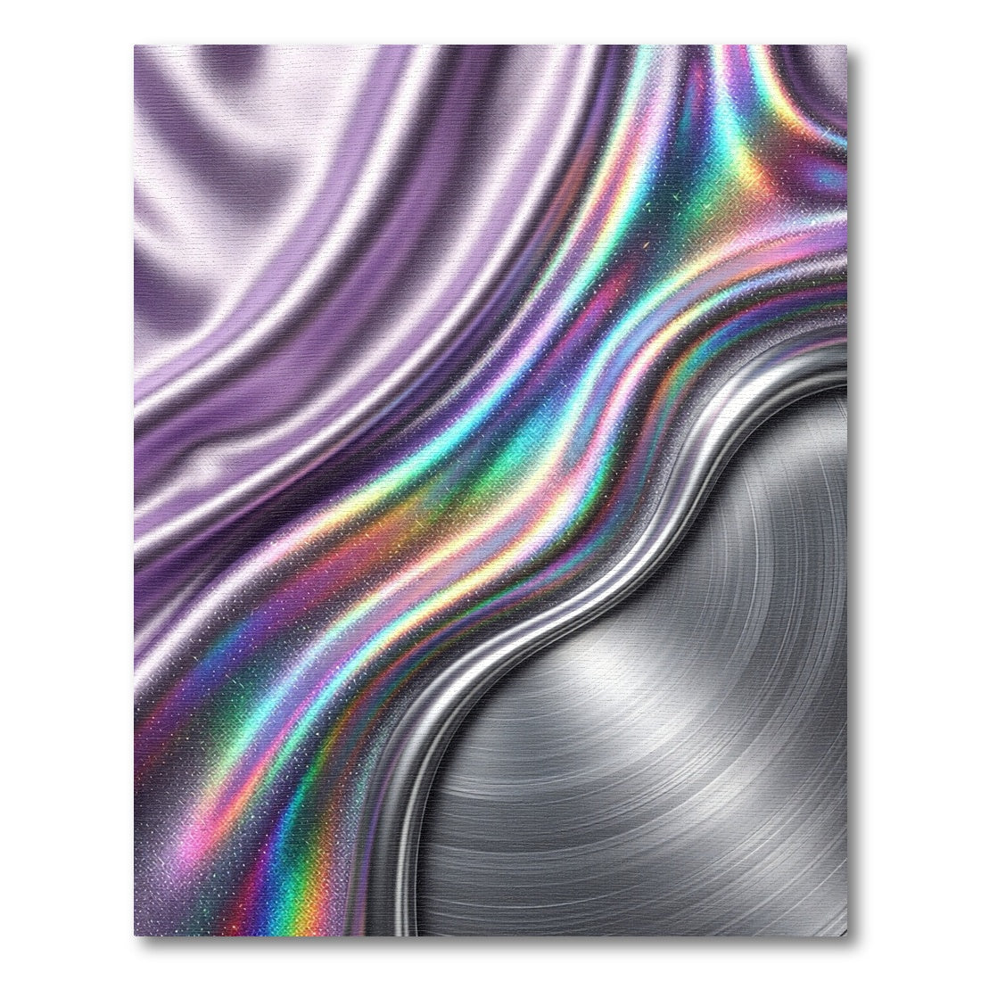 Iridescent Spectral Lavender Metallic Ripple Rug