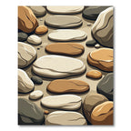 Organic Earth Tone River Stone Rug