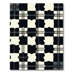 Monochrome Plaid Puzzle Squares Rug