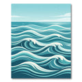 Modern Teal Wave Ocean Rug