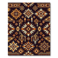 Earthy Ochre Geometric Sunburst Tapestry Rug