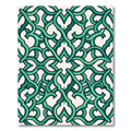 Emerald Interlaced Scrollwork Botanical Tile Rug