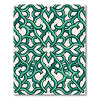Emerald Interlaced Scrollwork Botanical Tile Rug