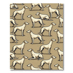 Minimalist Beige Greyhound Silhouette Art Rug