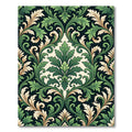 Vivid Green and Beige Acanthus Scroll Rug
