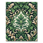 Vivid Green and Beige Acanthus Scroll Rug