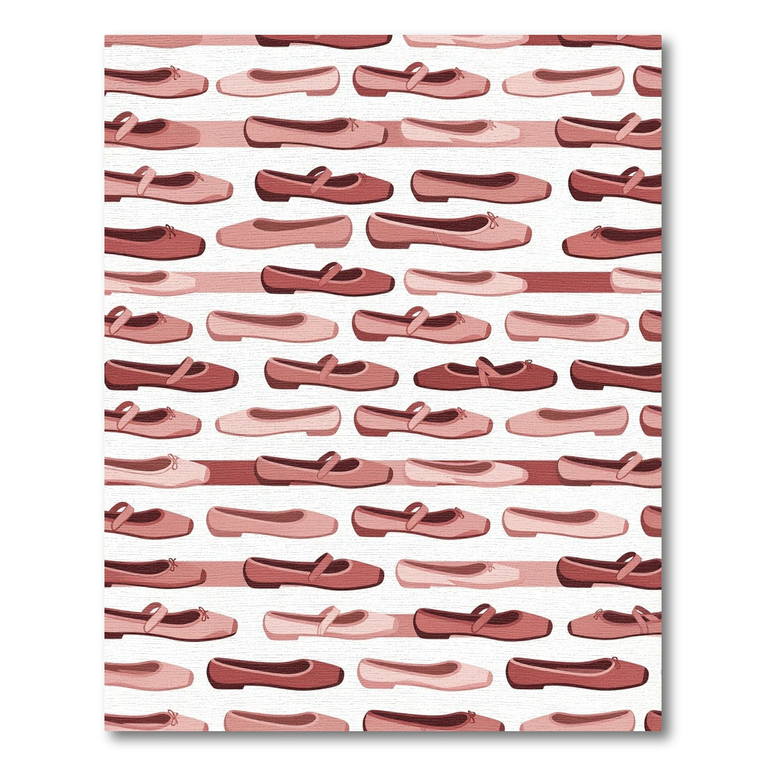 Ballet Flats Rows Pink Silhouette Rug