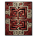 Red Gold Geometric Labyrinth Rug