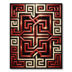 Red Gold Geometric Labyrinth Rug