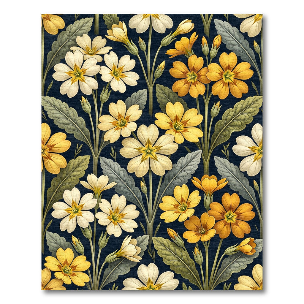 Golden Primrose Floral Botanical Meadow Rug