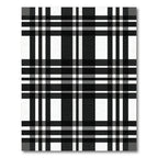 Classic Black White Plaid Stripes Rug