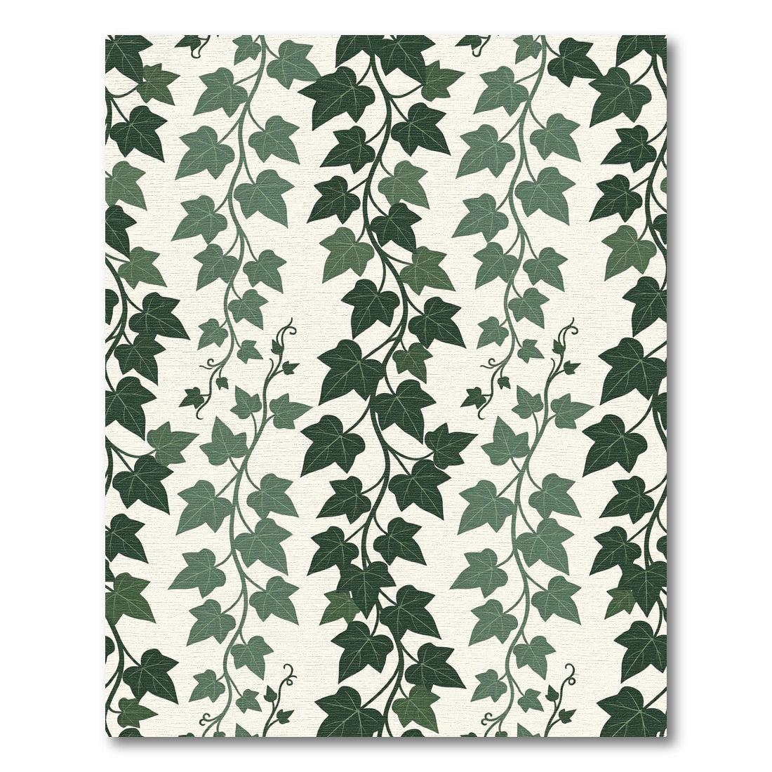 Lush Forest Green Ivy Vertical Vine Rug