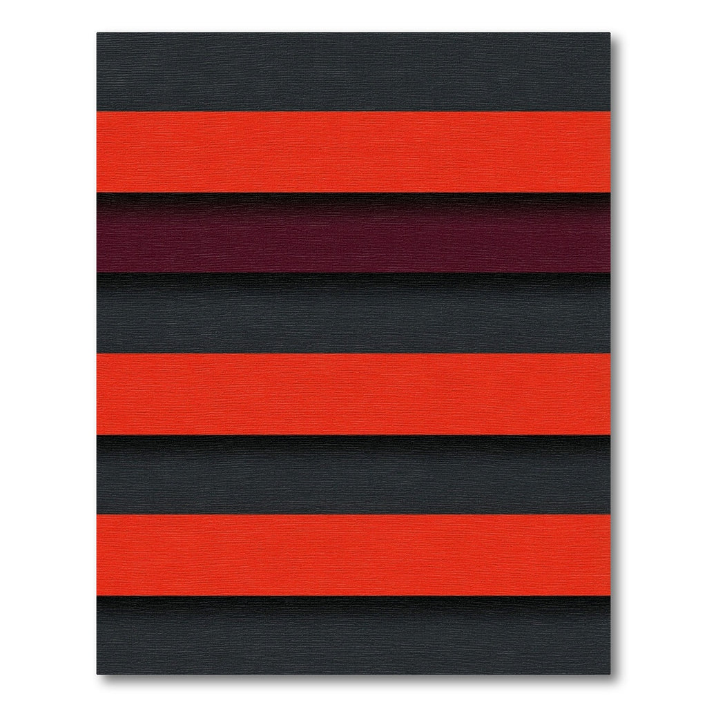 Bold Crimson and Charcoal Striped Minimalist Rug