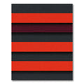 Bold Crimson and Charcoal Striped Minimalist Rug