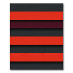Bold Crimson and Charcoal Striped Minimalist Rug