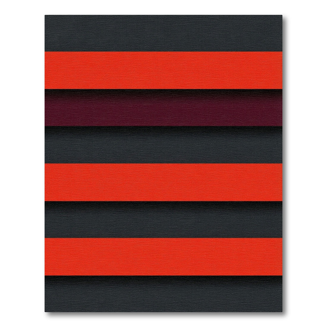 Bold Crimson and Charcoal Striped Minimalist Rug