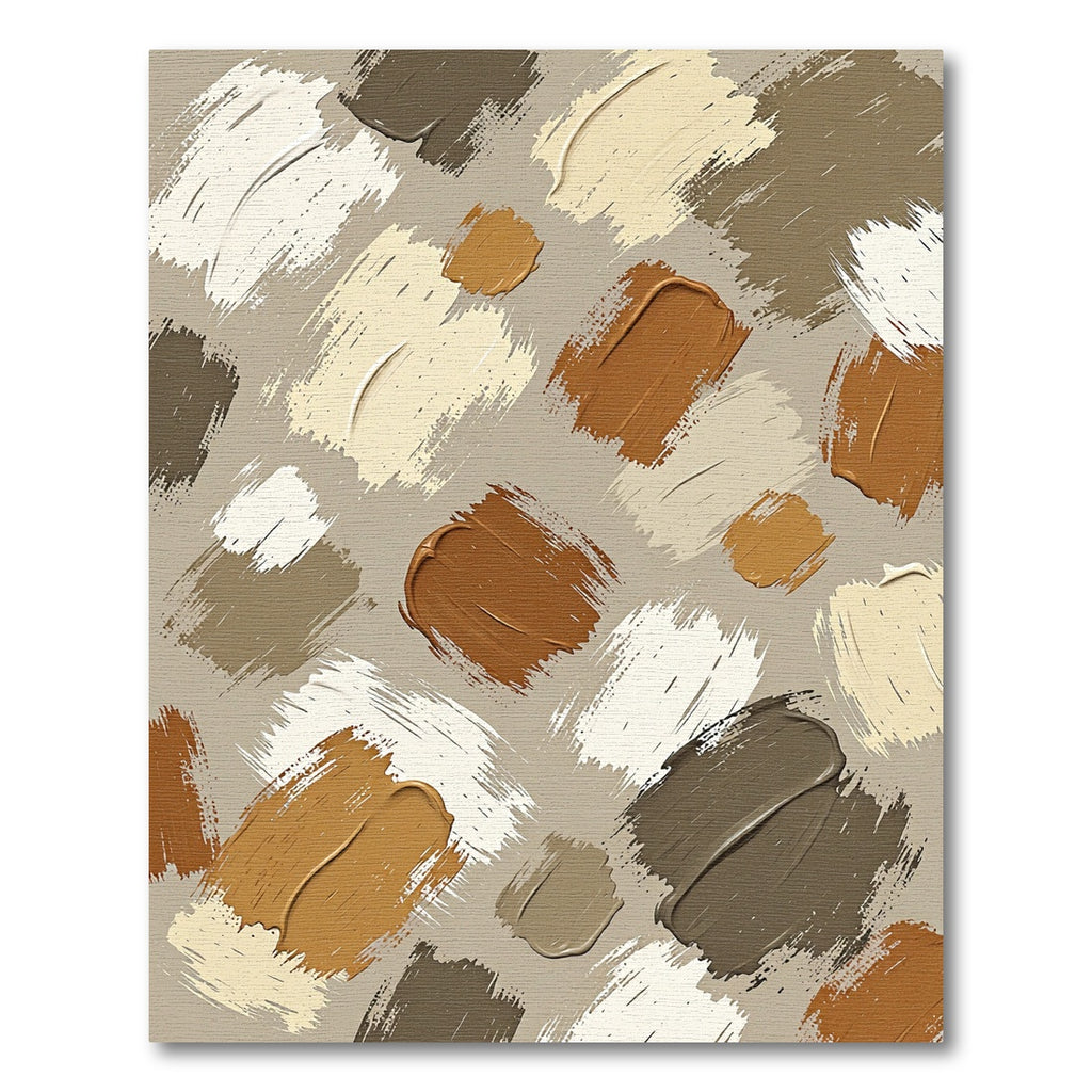 Neutral Earth Tone Abstract Brushstrokes Rug