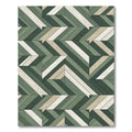 Modern Sage Geometric Chevron Plank Rug