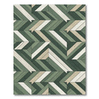 Modern Sage Geometric Chevron Plank Rug