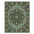 Jade Green Floral Medallion Ornament Rug