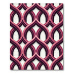 Art Deco Burgundy Interlocking Arch Rug