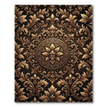 Antique Gold Scrollwork Medallion Rug