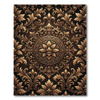 Antique Gold Scrollwork Medallion Rug