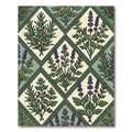 Sage Green Herbal Lavender Diamond Tile Rug