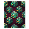 Emerald Green Isometric Golden Dice Grid Rug